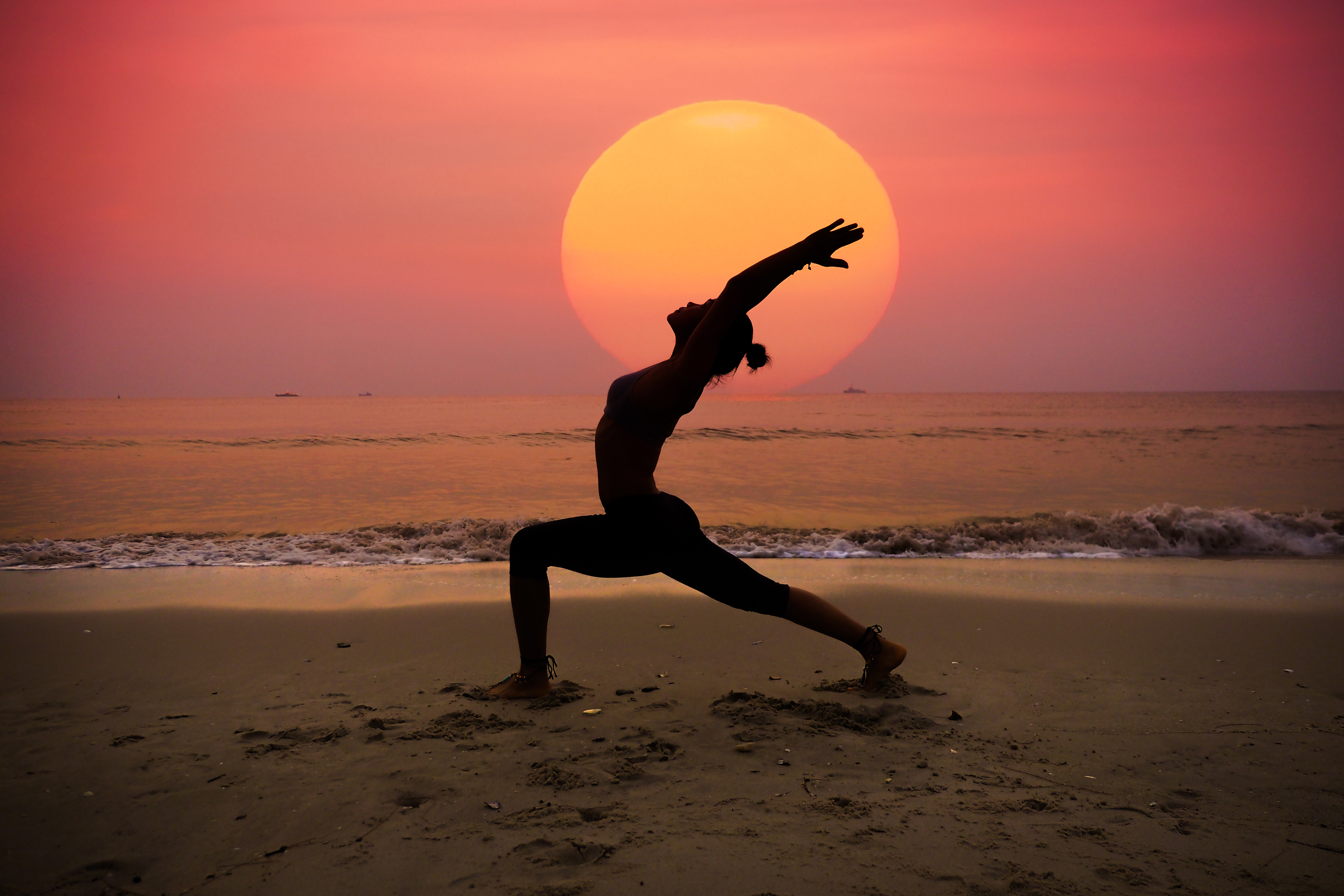 Yoga at sunrise Surya Namaskar